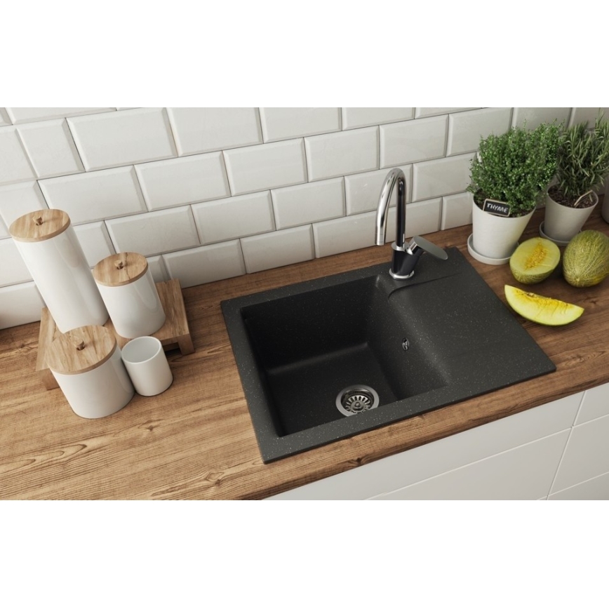 ALVEUS 1149116 - Évier de cuisine GEM 59x50 cm granit/noir