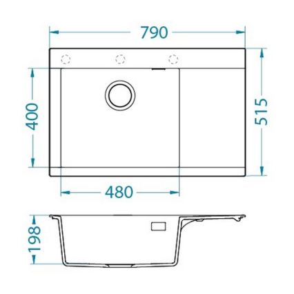 ALVEUS 1149304 - Évier de cuisine PURE 79x51,5 cm granit/noir