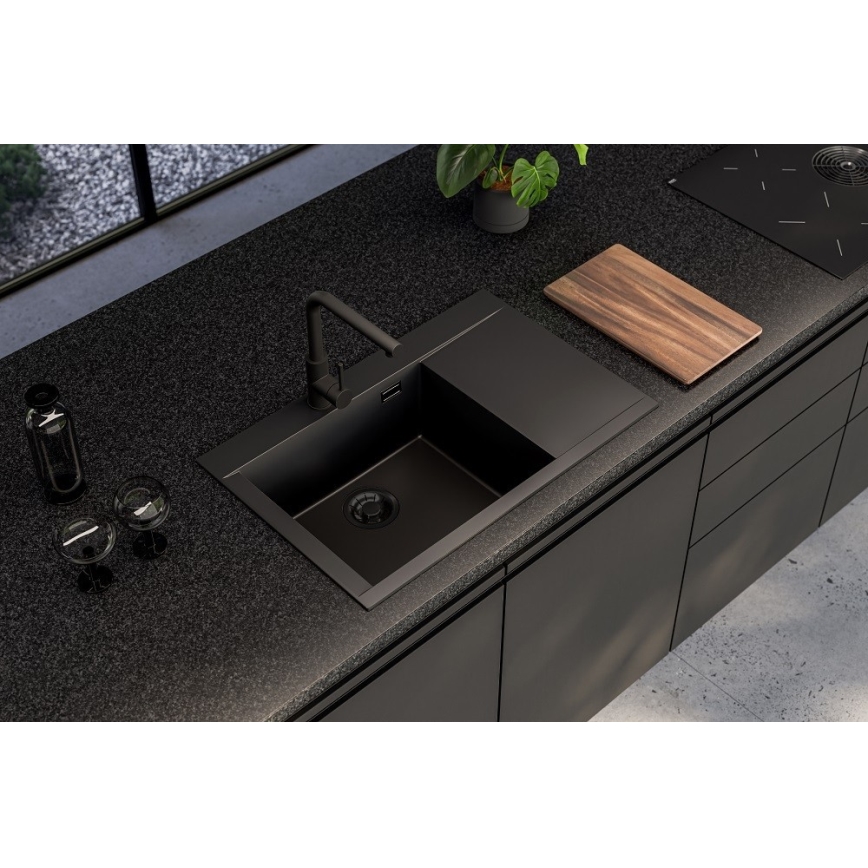 ALVEUS 1149305 - Évier de cuisine PURE 79x51,5 cm granite/noir