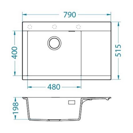 ALVEUS 1149498 - Évier de cuisine PURE 79x51,5 cm granite/blanc