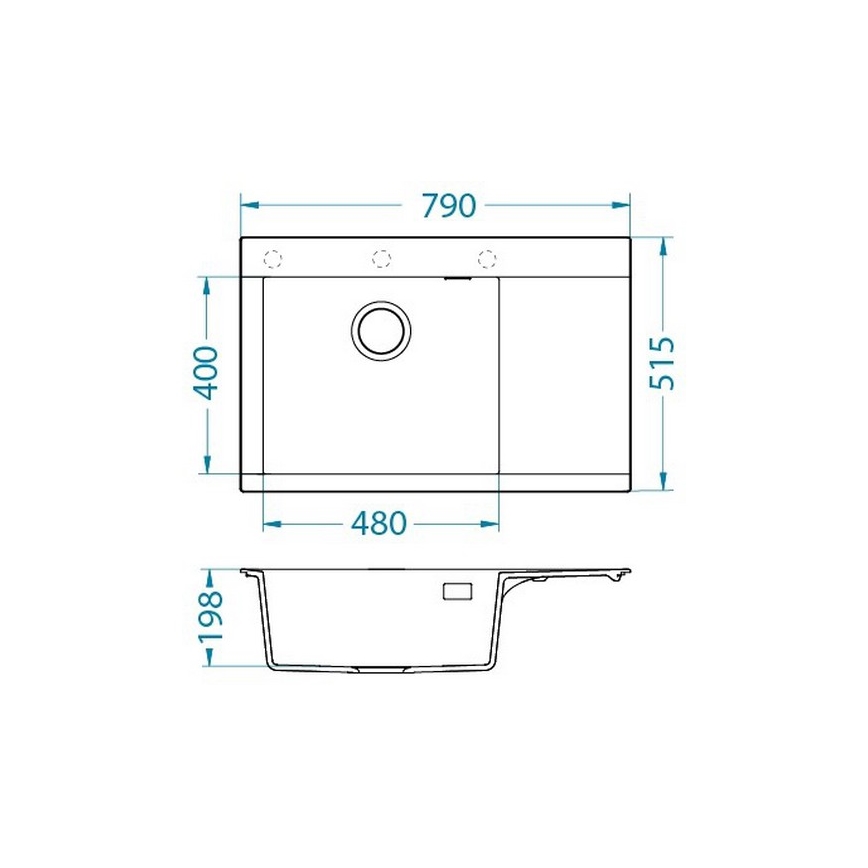 ALVEUS 1149498 - Évier de cuisine PURE 79x51,5 cm granite/blanc