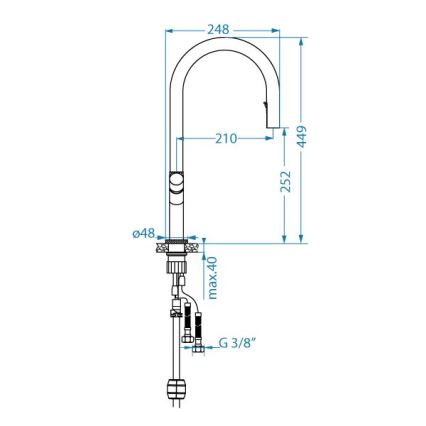 ALVEUS 1150776 - Robinet d'évier SWAN 44,9 cm doré