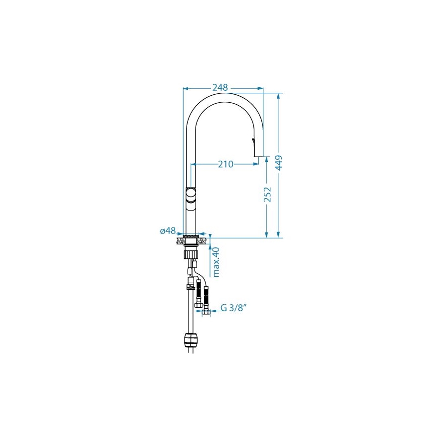 ALVEUS 1150776 - Robinet d'évier SWAN 44,9 cm doré