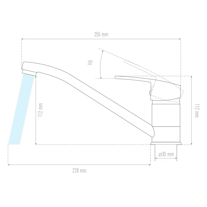 ALVEUS 1150800 - Keukenkraan CLARA 13,5 cm graniet/zwart