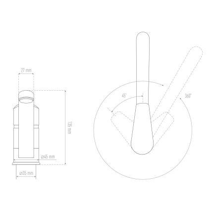 ALVEUS 1150800 - Mitigeur d'évier CLARA 13,5 cm granite/noir