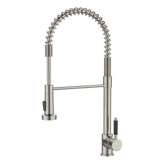 ALVEUS 1150886 - Robinet d'évier avec bras flexible avec pulvérisateur URBAN 47,1 cm satin