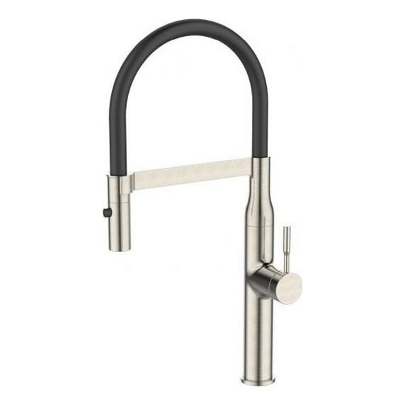 ALVEUS 1150892 - Robinet d'évier avec bras flexible avec pulvérisateur MIRAGE 49,5 cm satin