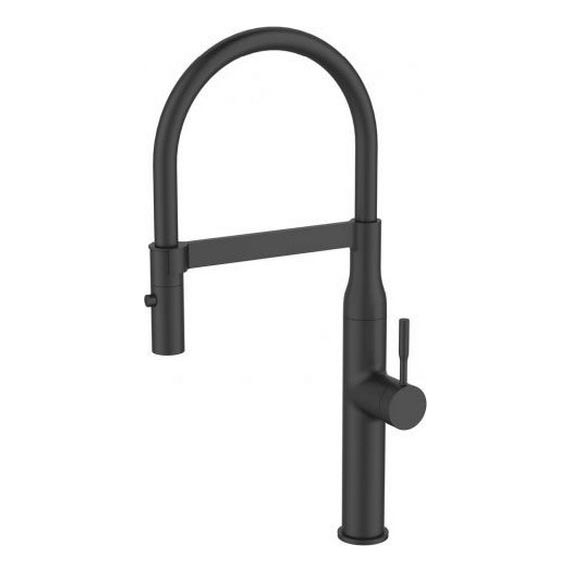 ALVEUS 1150893 - Robinet d'évier avec bras flexible avec pulvérisateur MIRAGE 49,5 cm noir