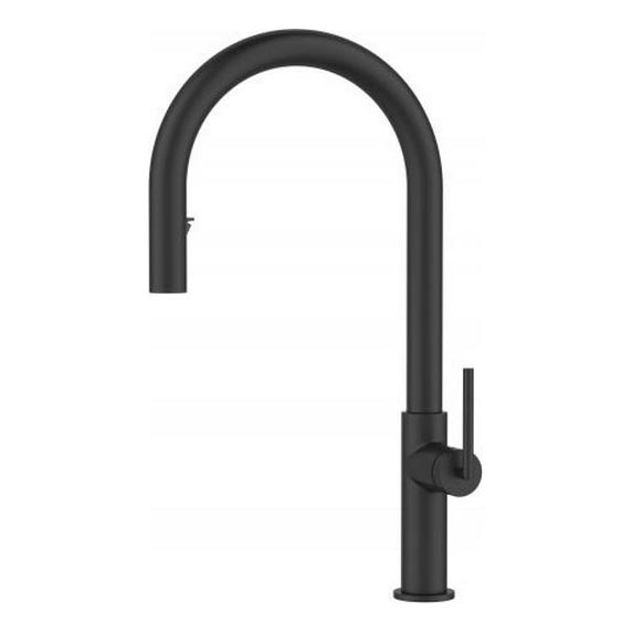 ALVEUS 1150895 - Robinet d'évier avec douchette extractible ORION 44,2 cm noir