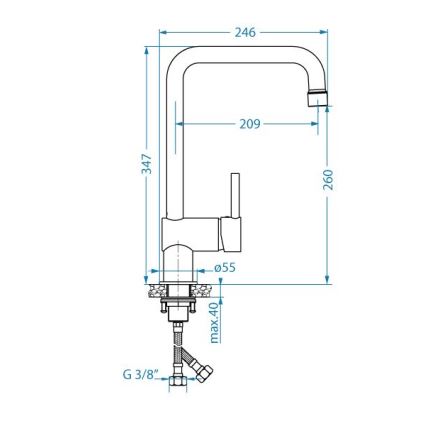 ALVEUS 1150925 - Kraan voor gootsteen STELLA 34,7 cm zwart