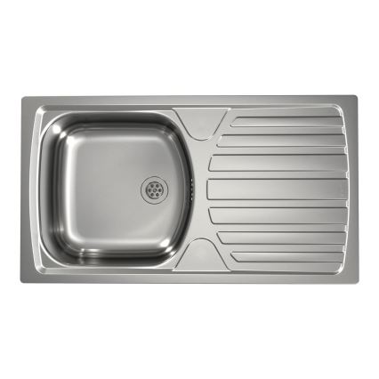 ALVEUS - Keukenspoelbak BASIC 78 x 43,5 cm RVS satijn + keukenkraan VIOLA 36,7 cm geborsteld RVS