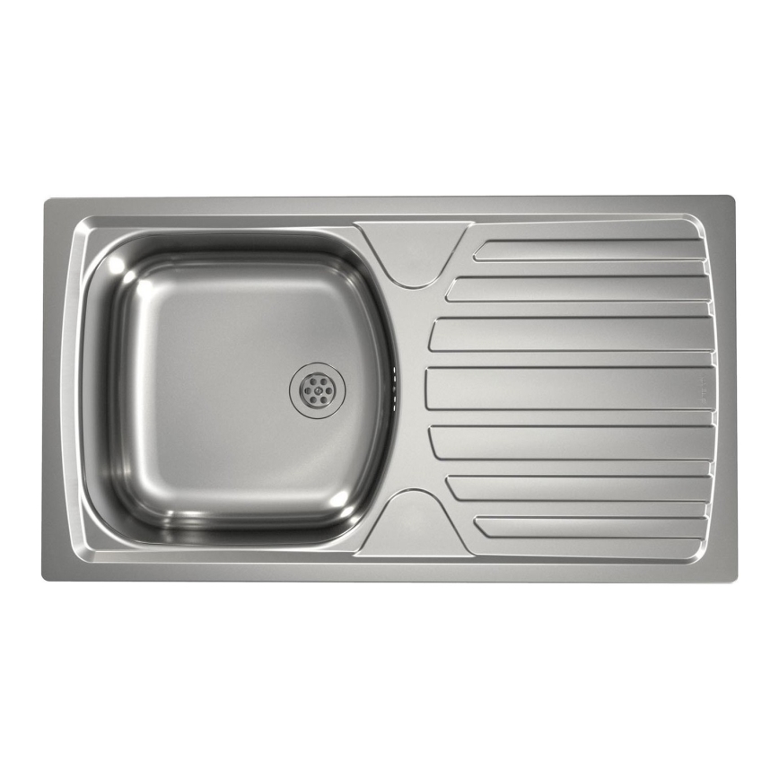 ALVEUS - Keukenspoelbak BASIC 78 x 43,5 cm RVS satijn + keukenkraan VIOLA 36,7 cm geborsteld RVS