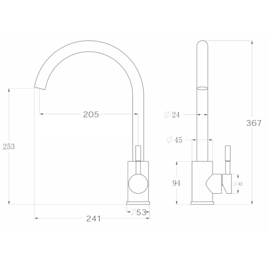 ALVEUS - Keukenspoelbak BASIC 78 x 43,5 cm RVS satijn + keukenkraan VIOLA 36,7 cm geborsteld RVS