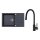 ALVEUS SETA23201 - Évier de cuisine ROCK 78x48 cm + robinet à bras flexible MINTAS 34 cm en granit/noir mat