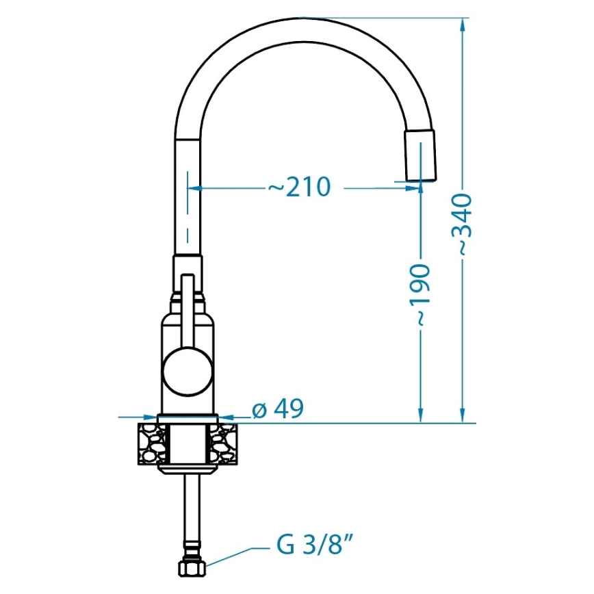 ALVEUS SETA23228 - ATROX Keukenwasbak 59x50 cm + Mengkraan met Flexibele Uitloop MINTAS 34 cm Graniet/Mate Zwart