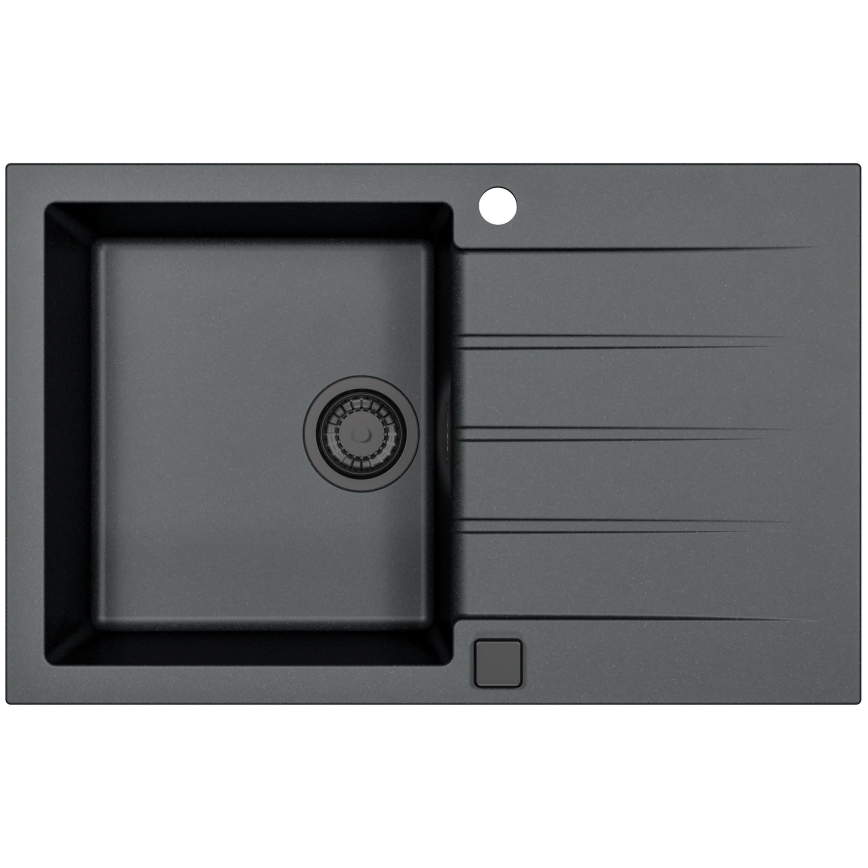 ALVEUS SETA23231 - Évier de cuisine CADIT 79x50 cm + robinet flexible MINTAS 34 cm granit/noir mat