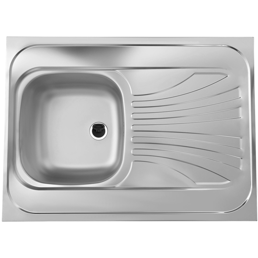 ALVEUS SETA24019 - Keukenspoelbak CLASSIC 80x60 cm + keukenkraan met flexibele uitloop MINTAS 34 cm geborsteld roestvrij staal/zwart