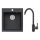 ALVEUS SETA737 - Évier de cuisine CORTINA 50x45 cm + robinet avec bras flexible TONIA 29,5 cm en granit/noir mat