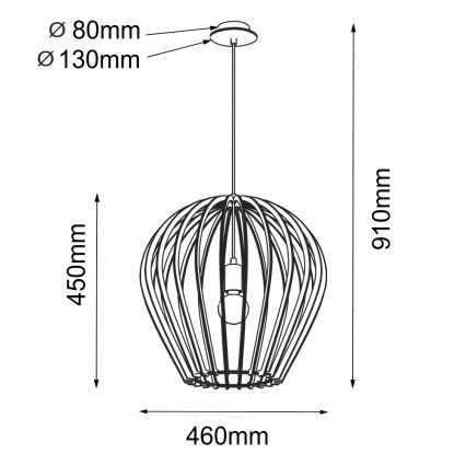 Amplex - Pendellamp met kabel 1xE27/20W/230V beige