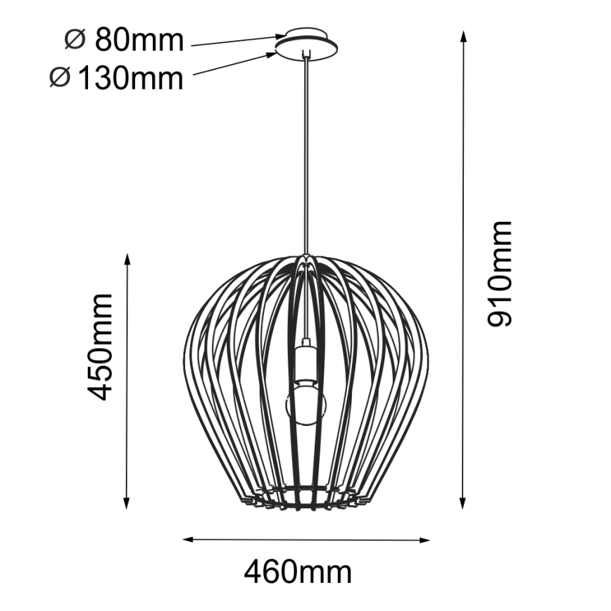 Amplex - Pendellamp met kabel 1xE27/20W/230V beige