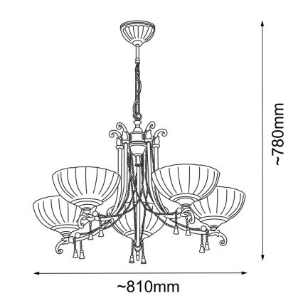 Amplex - Hanglamp aan ketting 5xE27/10W/230V