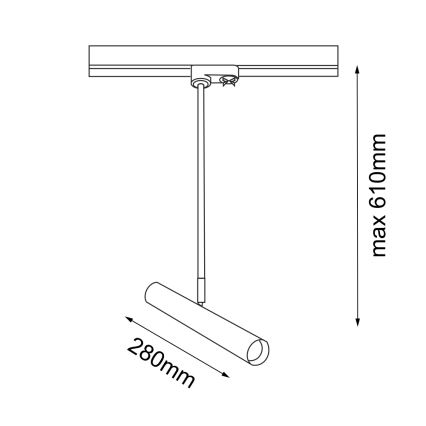Amplex - Hanglamp met vaste pendel voor een rail systeem 1xGU10-MR11/15W/230V zwart/messing