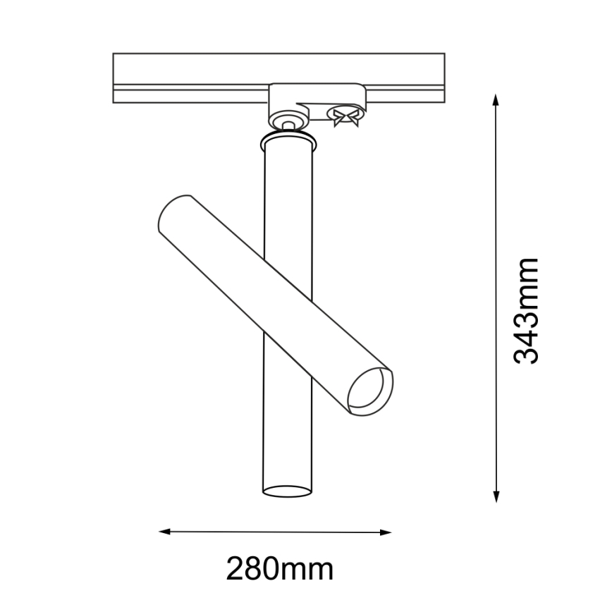 Amplex - Spot voor een rail Systeem 1xGU10-MR11/15W/230V zwart/messing