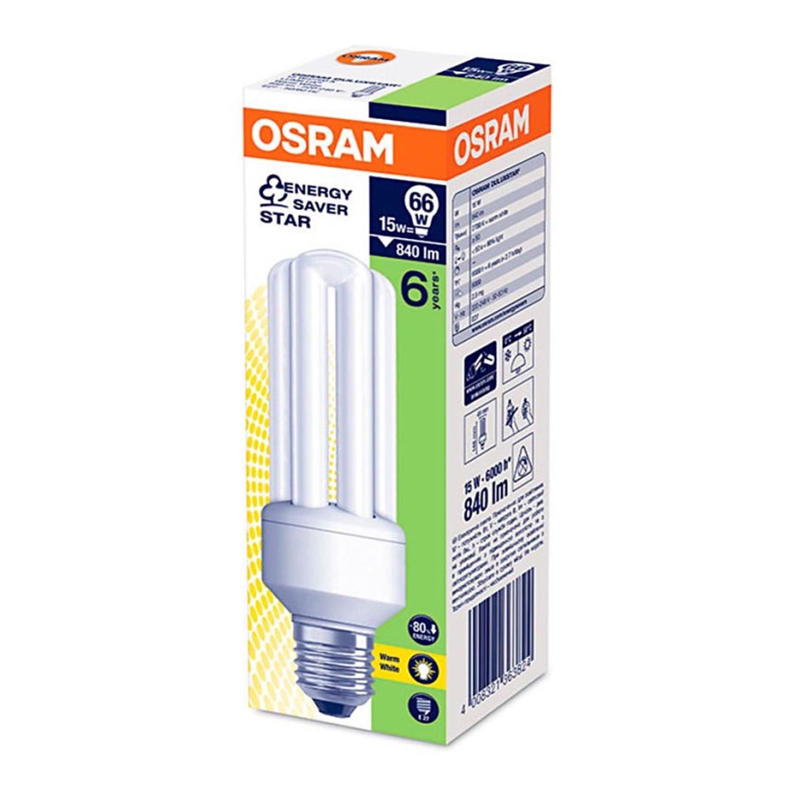 Ampoule à économie d'énergie E27/15W/230V 2700K - Osram