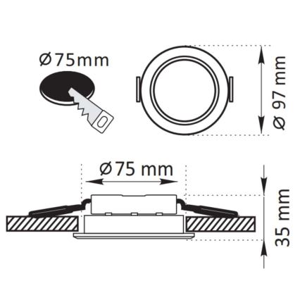 Ampoule à encastrer LED ZOE LED/4,8W/230V blanc