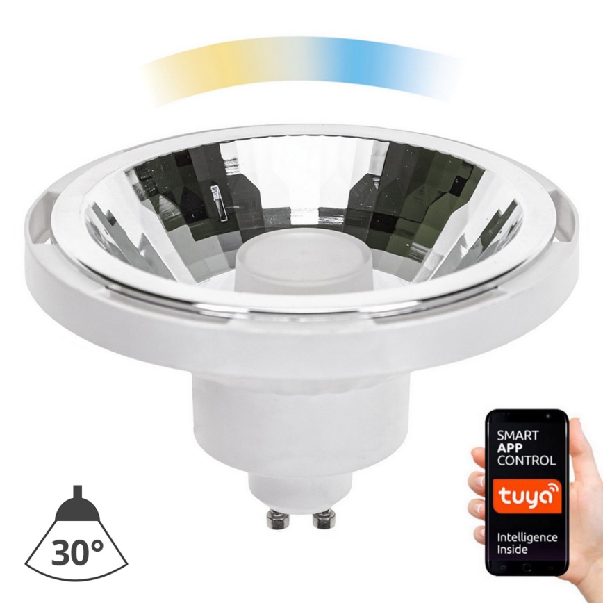 Ampoule à intensité variable LED AR111 GU10/10W/230V 3000-6500K Wi-Fi Tuya 30° blanc