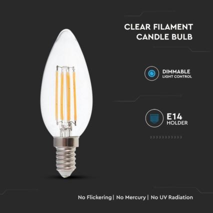 Ampoule à intensité variable LED FILAMENT E14/4W/230V 3000K