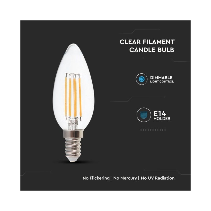 Ampoule à intensité variable LED FILAMENT E14/4W/230V 3000K