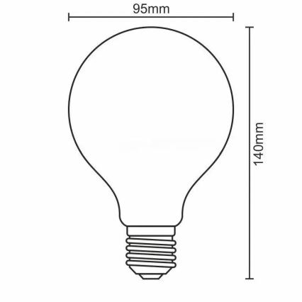 Ampoule à intensité variable LED FILAMENT G95 E27/11W/230V 3000K