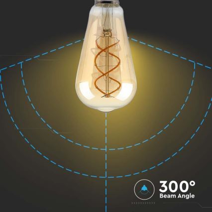 Ampoule à intensité variable LED FILAMENT ST64 E27/4,8W/230V 1800K