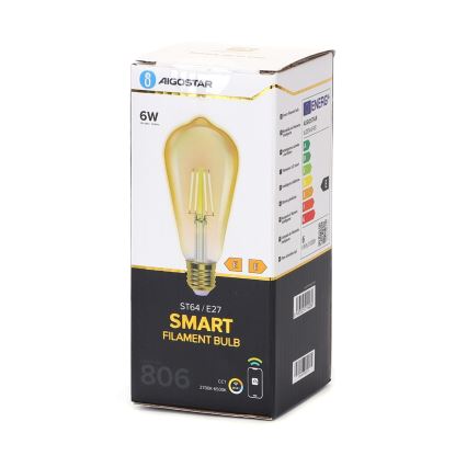 Ampoule à intensité variable LED FILAMENT ST64 E27/6W/230V 2700-6500K Wi-Fi - Aigostar