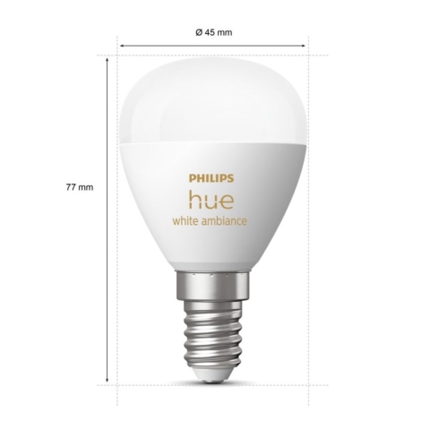 Ampoule à intensité variable LED Philips Hue WHITE AMBIANCE P45  E14/5,1W/230V 2200-6500K