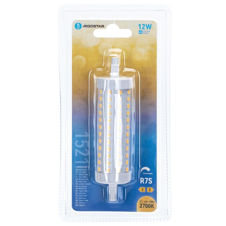 Ampoule à intensité variable LED R7s/12W/230V 2700K - Aigostar