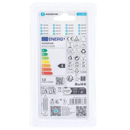 Ampoule à intensité variable LED R7s/12W/230V 2700K - Aigostar