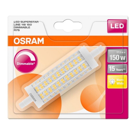 Ampoule à intensité variable LED R7s/17,5W/230V 2700K - Osram 118 mm