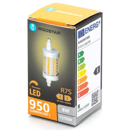 Ampoule à intensité variable LED R7s/8W/230V 2700K - Aigostar