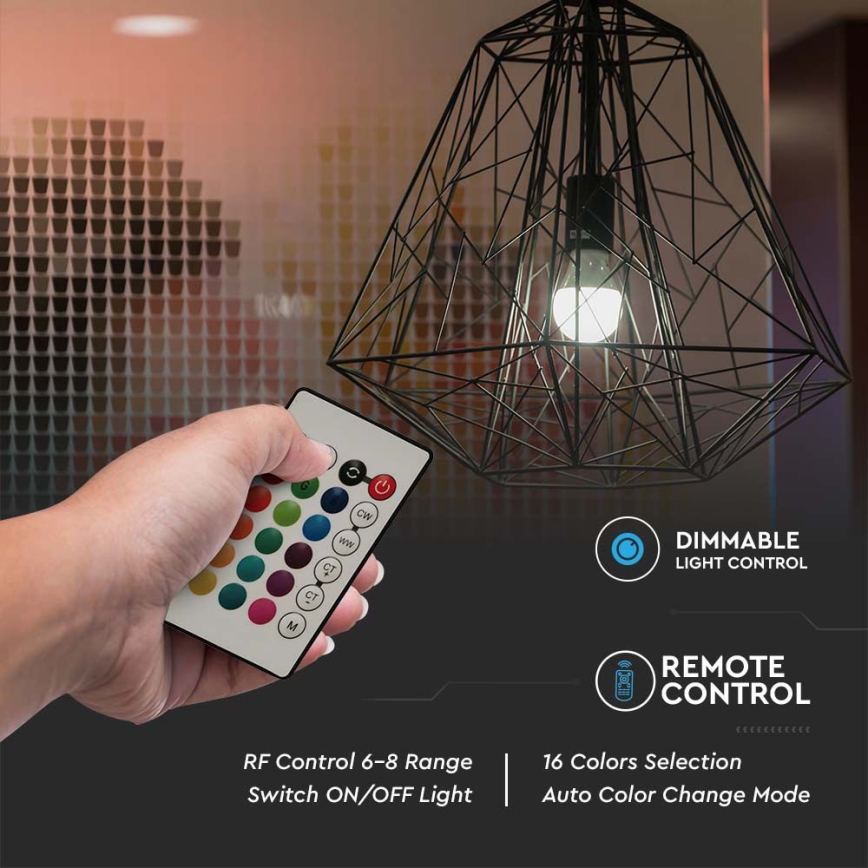 Ampoule à intensité variable LED RGB A60 E27/8,5W/230V 4000K + télécommande