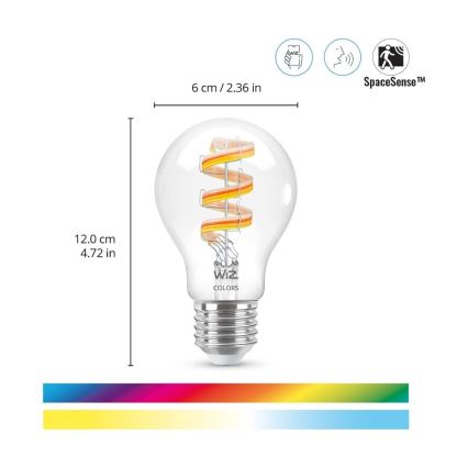 Ampoule à intensité variable LED RGBW A60 E27/6,3W/230V 2200-6500K Wi-Fi - WiZ