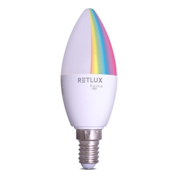 Ampoule à intensité variable LED RGBW C37 E14/4,5W/230V 2700-6500K Wi-Fi Tuya