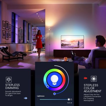 Ampoule à intensité variable LED RGBW C37 E14/5W/230V 3000-6500K Wi-Fi - Aigostar