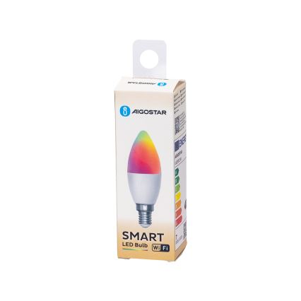 Ampoule à intensité variable LED RGBW C37 E14/6,5W/230V 2700-6500K Wi-Fi - Aigostar