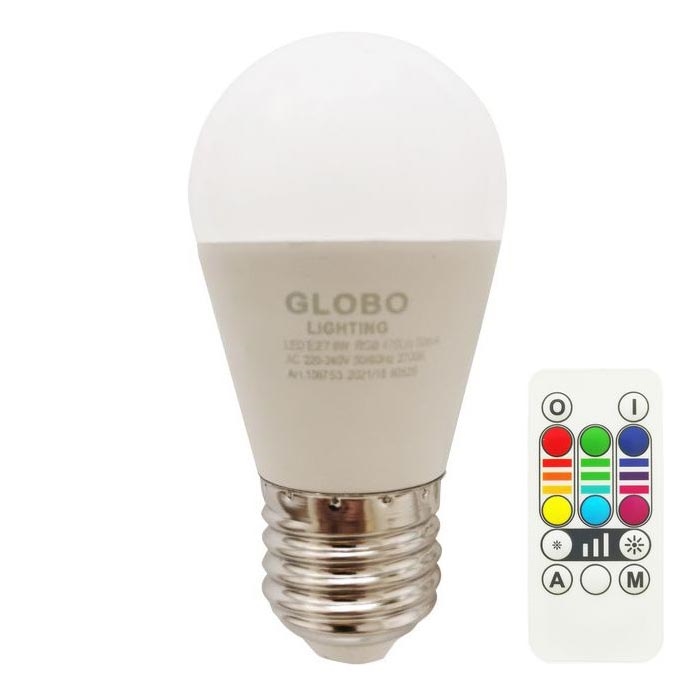 Ampoule à intensité variable LED RGBW E27/6W/230V 3000K + télécommande - Globo