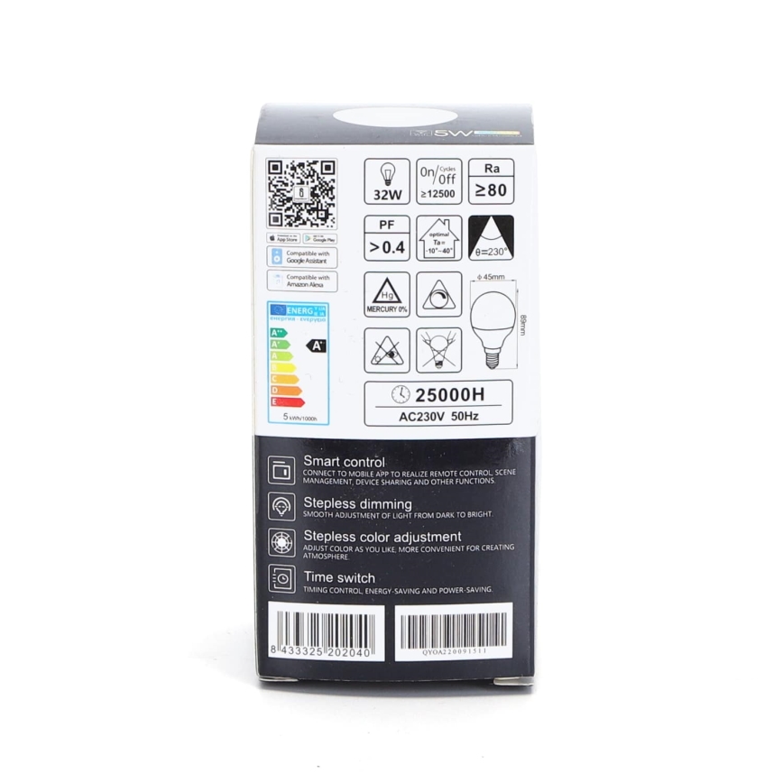 Ampoule à intensité variable LED RGBW G45 E14/5W/230V 3000-6500K Wi-Fi - Aigostar
