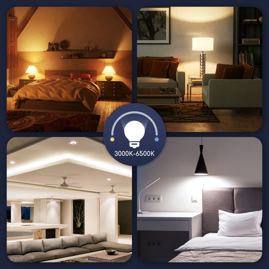 Ampoule à intensité variable LED RGBW G45 E14/7W/230V 3000-6500K Wi-Fi - Aigostar