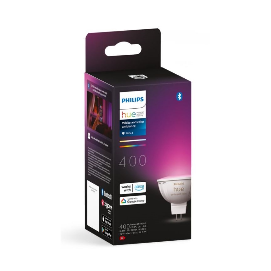Ampoule à intensité variable LED RGBW Philips Hue White And Color Ambiance GU5,3/MR16/6,3W/12V 2000-6500K