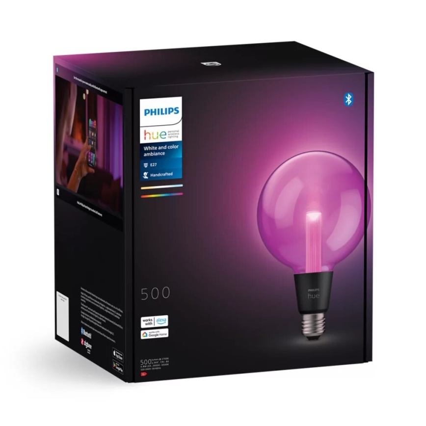 Ampoule à intensité variable LED RGBW Philips Hue White And Color Ambiance G125 E27/6,8W/230V 2000-6500K